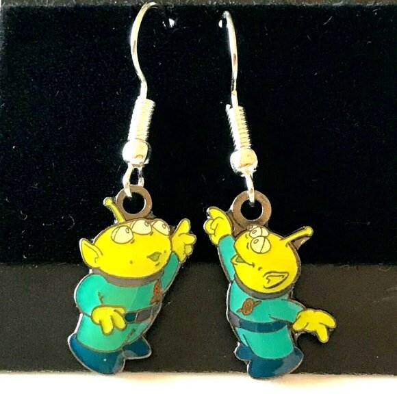 Disney Pixar Toy Story Earrings Little Green Men Aliens Disneyana Vintage - Picture 2 of 9